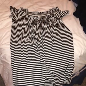 Off the shoulder stripped dress